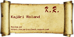 Kajári Roland névjegykártya