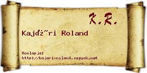 Kajári Roland névjegykártya